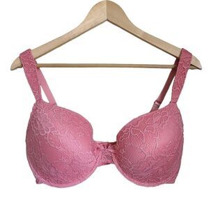 delta burke bra womens size 38D lace pink padded